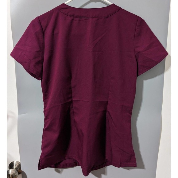 Women's Royal Burgundy Red Purple Label By Healing Hands Scrub Top Size Small - Picture 2 of 7